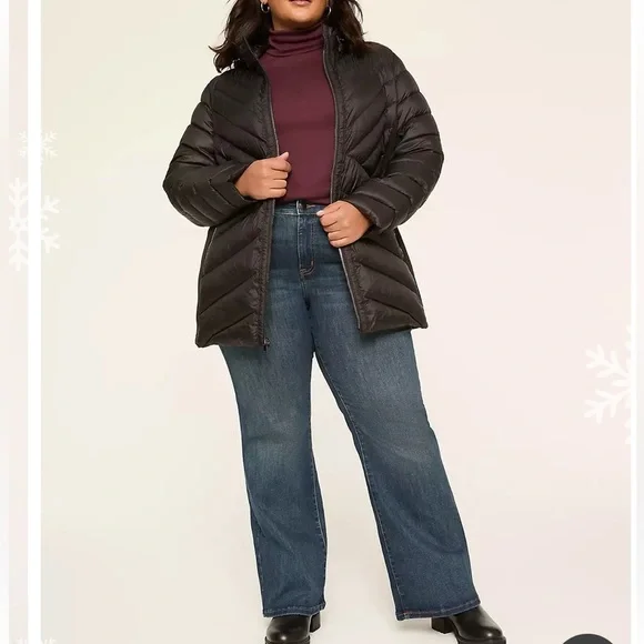 Lane Bryant Black Puffer Coat with Hood and pair of Spyder Gloves - Picture 4 of 15